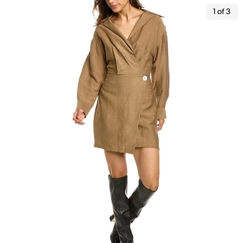 Vince Tan Long Sleeve Dress